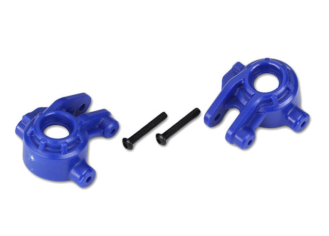 TRA9037X  Steering blocks, extreme heavy duty, blue (left & right)/ 3x20mm BCS (2) (for use with #9080 upgrade kit)