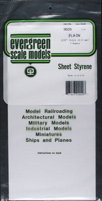 EVG9020) EVERGREEN SHEET STYRENE .020