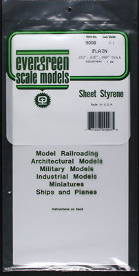 EVG9008 EVERGREEN SHEET STYRENE Plain Assortment (3)