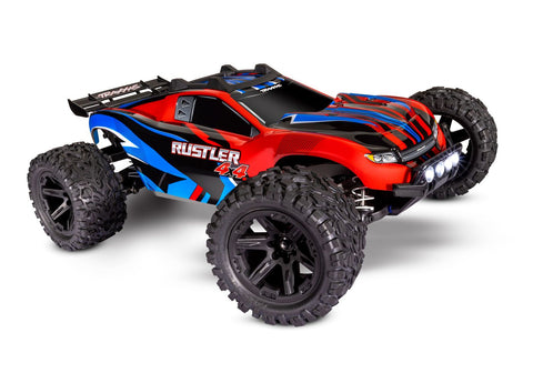 TRA67064-61 RUSTLER 4X4 BRUSHED W/ LED LIGHTS (Available in Red, Green, Pink or Orange)