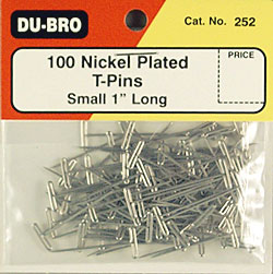 T-PINS NICKEL PLATED 1" (100) (Part # DUB252)