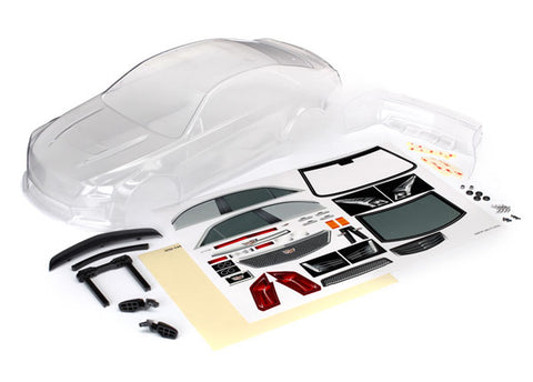 TRA8391 - Body, Cadillac CTS-V (clear, requires painting)/ decal sheet (includes side mirrors, spoiler, & mounting hardware)