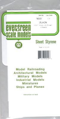 EVERGREEN SHEET STYRENE .010 (Part # EVG9010)