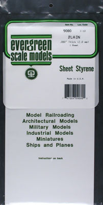 EVG9080 EVERGREEN PLAIN STYRENE 080