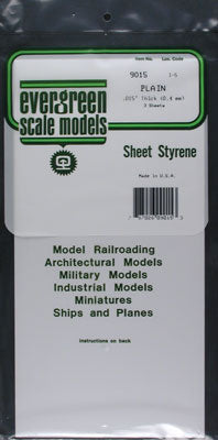 EVERGREEN SHEET STYRENE .015 (Part # EVG9015)