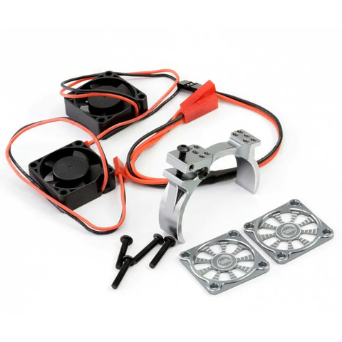 PHBPH1295GUN  Power Hobby - 1/8 Aluminum Heatsink 30mm Twin Turbo High Speed Cooling Fans, Gunmetal
