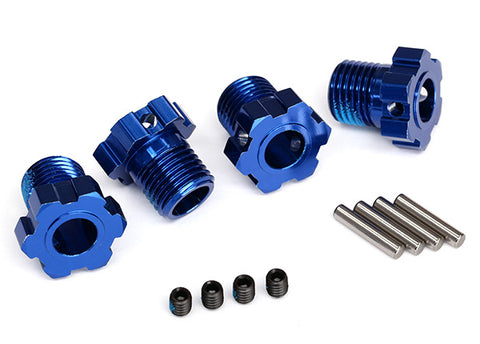 TRA8654 Wheel hubs, splined, 17mm (blue-anodized) (4)/ 4x5 GS (4), 3x14mm pin (4)