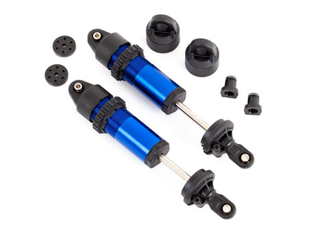 TRA9660 Shocks, GT-Maxx®, aluminum (blue-anodized) (fully assembled w/o springs) (2