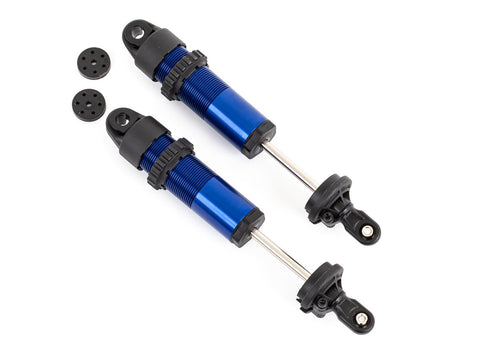 TRA9661  Shocks, GT-Maxx®, long, aluminum (blue-anodized) (fully assembled w/o springs) (2)