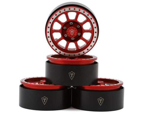 TLHTWHEELS-05  Treal Hobby Type V2 1.9" Beadlock Wheels (Red/Silver) (4)