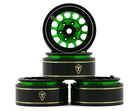 TLHTSCX24-243  Treal Hobby Type I 1.0" Classic 12-Spoke Beadlock Wheels (Green) (4) (27.2g)