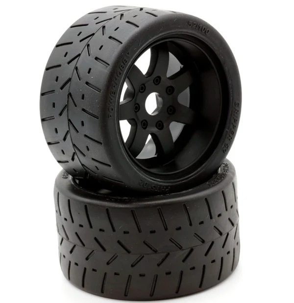 PHBPHT5102 Power Hobby - 1/8 Gripper 54/100 Belted Mounted Tires 17mm Black