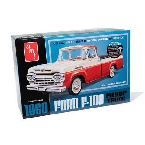 AMT1407  1/25 1960 Ford F100 Pickup with Trailer Model Kit