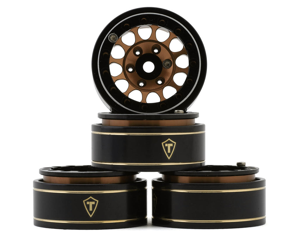 TLHTSCX24-242  Treal Hobby Type I 1.0" Classic 12-Spoke Beadlock Wheels (Bronze) (4) (27.2g)