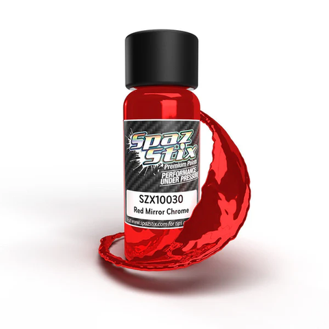 SZX10030  Spaz Stix - Red Mirror Chrome Airbrush Ready Paint, 2oz Bottle