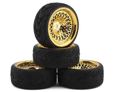 FBR1WHECRN893  Firebrand RC Crownjewel RT39 Pre-Mounted On-Road Tires (4) (Gold)