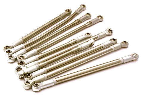 OBM-1634HARD  Complete Stainless Steel 10-Piece Linkage Set for Custom 1.9 & 2.2 Rock Crawlers