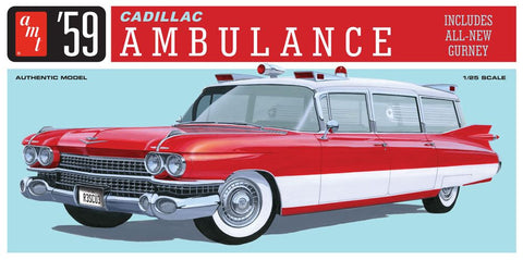 AMT-1395 AMT 1/25 1959 Cadillac Ambulance w/Gurney Model Kit