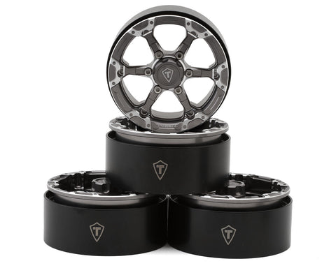 TLHTWHEELS-03  Treal Hobby Type 4P 1.9" 6-Spoke Beadlock Wheels (Titanium) (4)