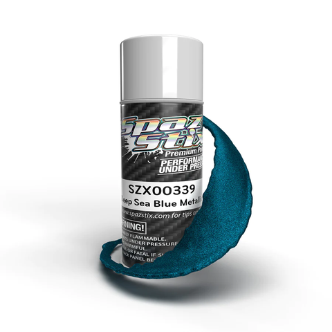 SZX00339 Spaz Stix - Deep Sea Blue Metallic Aerosol Paint, 3.5oz Can