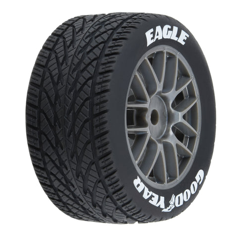PRO1028310    1/12 Goodyear Eagle Wet Tire F/R MTD Gray Wheels (4): Losi NASCAR