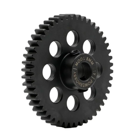 PHBPH38TM8 Power Hobby - Hardened Steel 38 Tooth Mod1 8mm Pinion Gear with 2 Grub Screws
