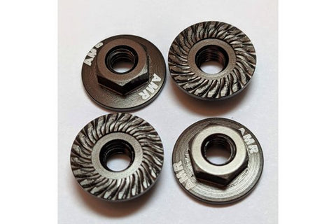 AMR025GM  M4 Large Aluminum Serrated Flange nut (4pcs)