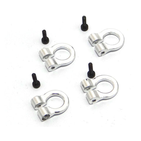 HRAACC80808  1/10 Scale Aluminum Silver Tow Shackle D-Rings (4)
