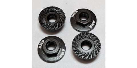 AMR025BK  M4 Aluminum Serrated Flange nut Blk (4pcs)