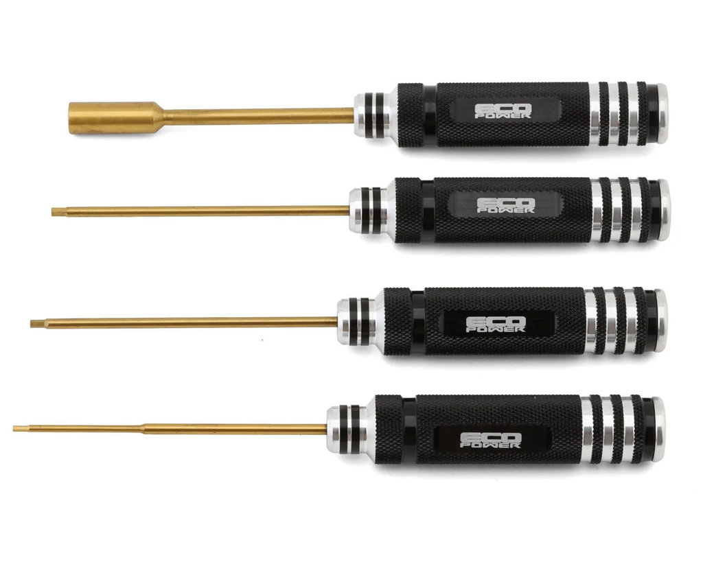 ECP-3082    EcoPower 4-Piece Metric Hex & Nut Driver Tool Set (1.5, 2.0, 2.5mm/7mm)