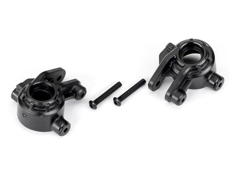 TRA9037 Steering blocks, extreme heavy duty, black (left & right)/ 3x20mm BCS (2) (for use with #9080 upgrade kit)