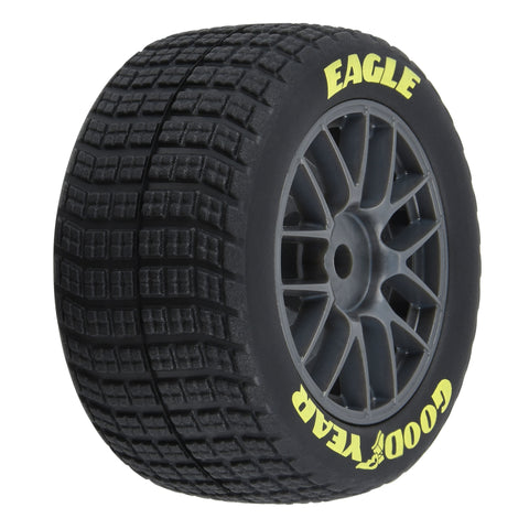 PRO1030310     1/12 Goodyear Eagle Dirt Tire F/R MTD Gray Wheels (4): Losi NASCAR