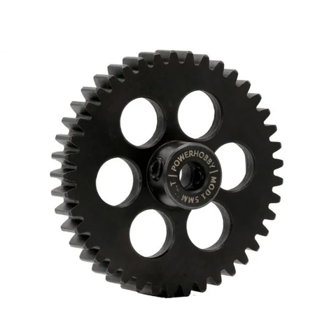 PHBPH46TM5 Power Hobby - Hardened Steel 46 Tooth Mod1 5mm Pinion Gear with 2 Grub Screws