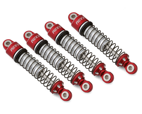 NX-401-R  NEXX Racing TRX-4M 56mm Aluminum Threaded Oil-Filled Shocks (Red) (4)