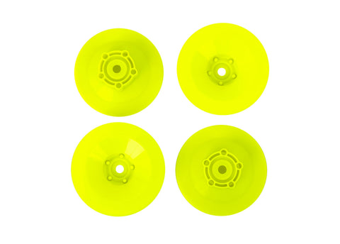 TRA10457-YLW    WHEEL DISCS YELLOW (4)  (SLASH MODIFIED)