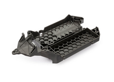TRA10722X  Gray Mini Chassis (Replacement chassis fits 10728X front bulkhead. Not compatible with 10728 bulkhead.)