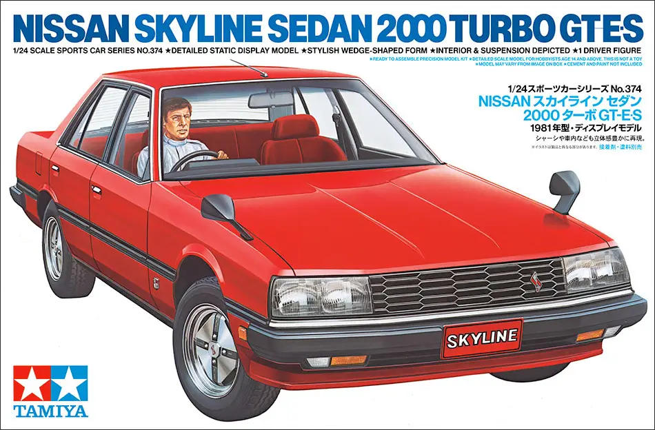 TAM-24374   1/24 NISSAN SKYLINE SEDAN 2000 TURBO GT-E, S  Model kit