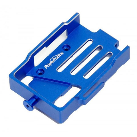 PHBTRX583BLUE  Power Hobby Aluminum Battery Mount Plate, Blue (1/18 Bronco Defender)