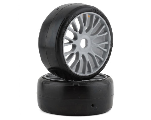 GRPGTK04-XM7    GRP Tires GT - TO4 Slick Belted Pre-Mounted 1/8 Buggy Tires (Silver) (2) (XM7) w/FLEX Wheel