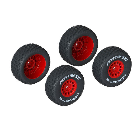 ARA550116  dBoots 'FORTRESS' Tire Set Glued, Red (2 Pairs)