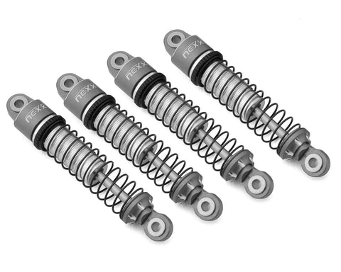 NX-401-G  NEXX Racing TRX-4M 56mm Aluminum Threaded Oil-Filled Shocks (Grey) (4)