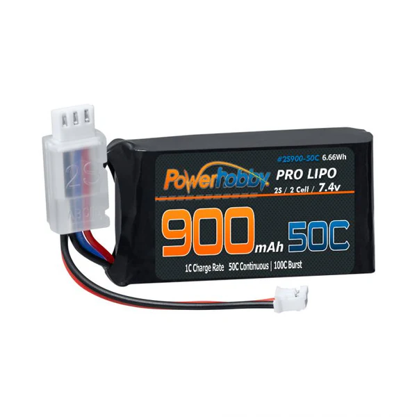 PHBPH2S900MAH50C    Power Hobby - 2S 900MAH 50C Upgrade Lipo Battery, for Axial SCX24