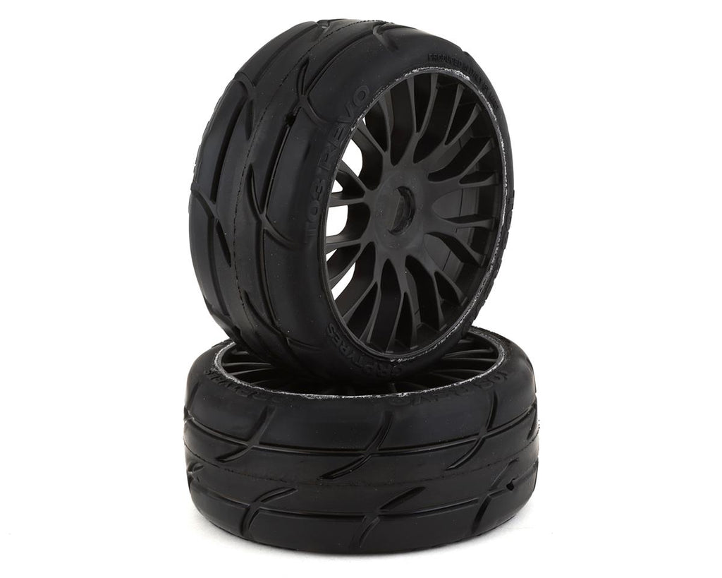 GRPGTX03-XM7   GRP Tires GT - TO3 Revo Belted Pre-Mounted 1/8 Buggy Tires (Black) (2) (XM7) w/FLEX Wheel