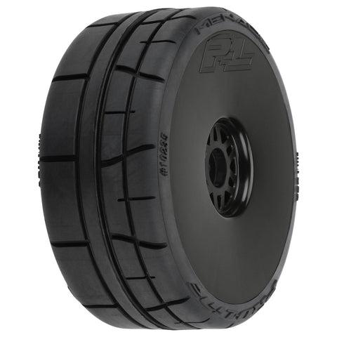 PRO1023510  1/8 Menace HP BELTED Speed Run F/R Tires Mounted 17mm Black (2)