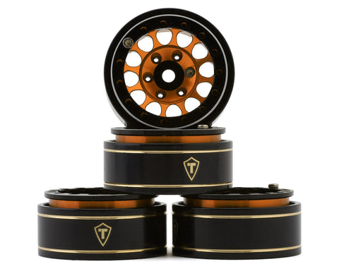 TLHTSCX24-244  Treal Hobby Type I 1.0" Classic 12-Spoke Beadlock Wheels (Orange) (4) (27.2g)