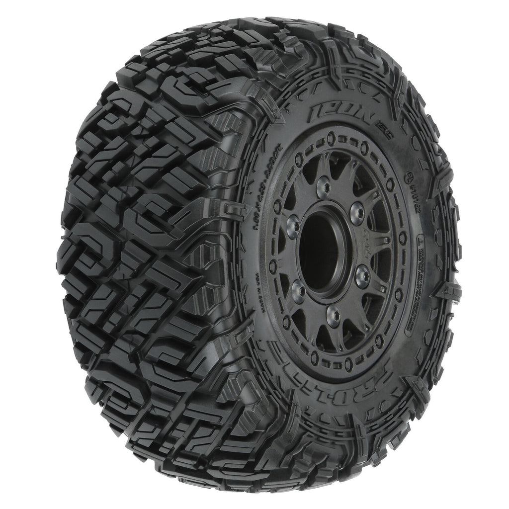 PRO1018210   1/10 Icon M2 Front/Rear 2.2"/3.0" SC Mounted 12mm Blk Raid (2)