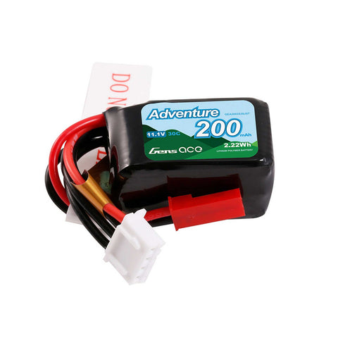 GEA2003S30JST   11.1V 200mAh 3S 30C G-Tech LiPo Battery: JST