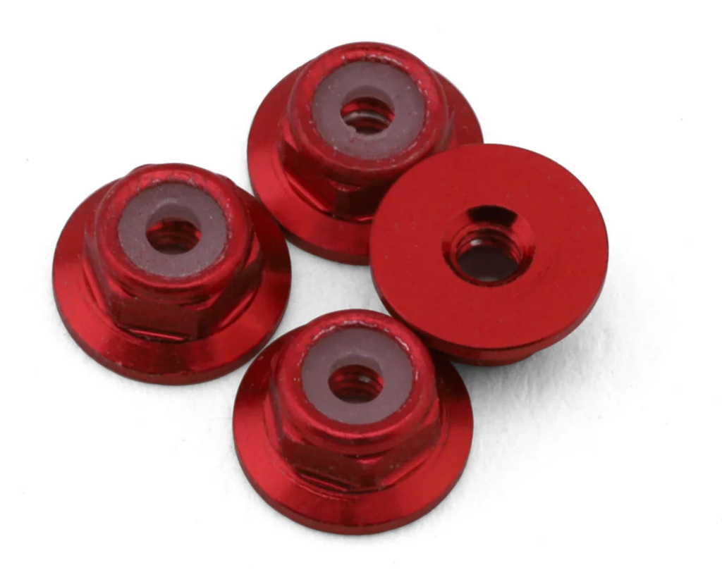 UPG-11026  UpGrade RC Aluminum 2mm Wheel Lock Nuts for Losi® Micro-B™ (Red) (4)