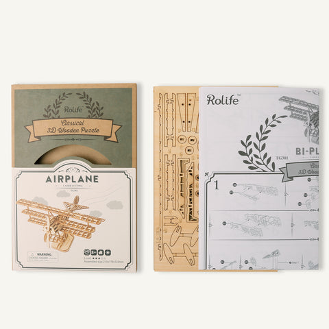 ROETG301 CLASSICAL 3D WOODEN PUZZLE AIRPLANE