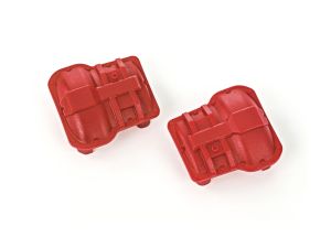 TRA9738-RED Axle cover, front or rear (red) (2)